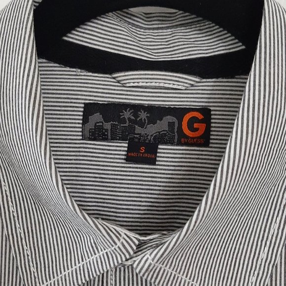 GUESS Stripped Men's Casual Dress Shirt - Picture 3 of 4